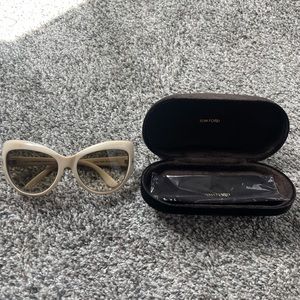 Tom Ford Bardot Cream cat eye sunglasses